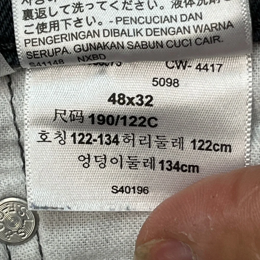 Levi's 541 Jeans Mens 48x32 Gray Stretch 5 Pocket Twill Athletic Taper Denim